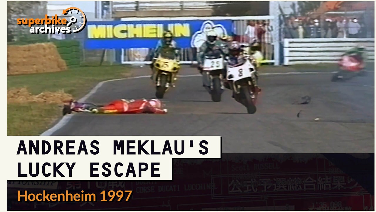 Andreas Meklau's famous violent Hockenheim crash | 1997 Pro-Superbike Championship