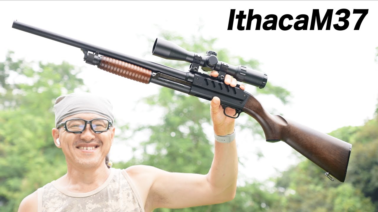 イサカM37フェザーライトにスコープ装着して撃ってみた！精度と操作感【KTW レビュー】