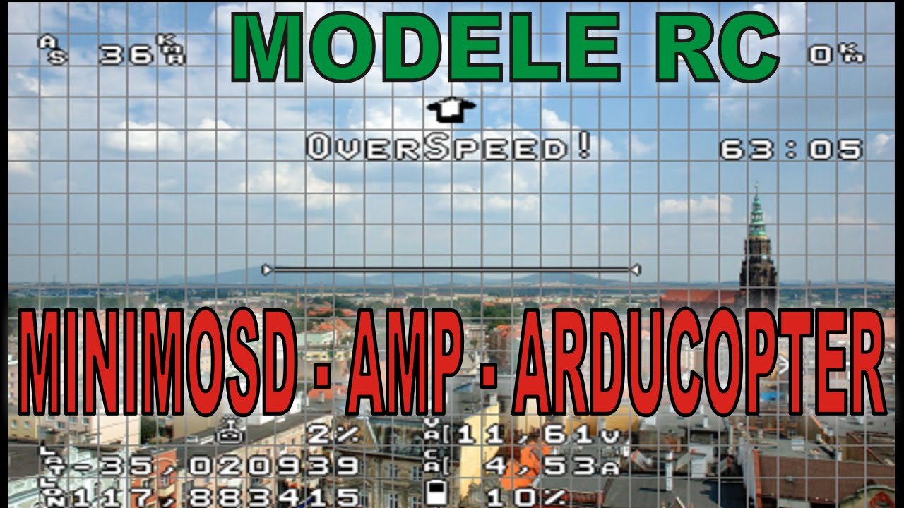 MODELE RC - MINIM OSD - Podłączenie, konfiguracja, tłumaczenie, GPS no fix - AMP 2.6 - Arducopter