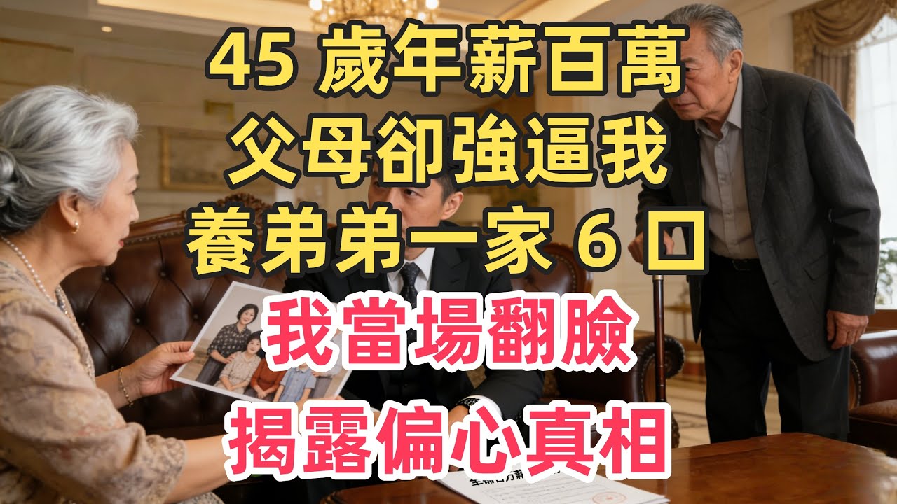 45 歲年薪百萬，父母卻強逼我養弟弟一家 6 口！我當場翻臉，揭露偏心真相