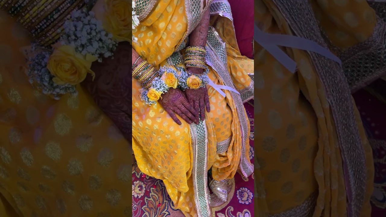 Hyderabadi manje-sanchak ki dawat💛💚#shadivlogs #hyderbadi #shortsfeed #shorts #shortsviral #haldi