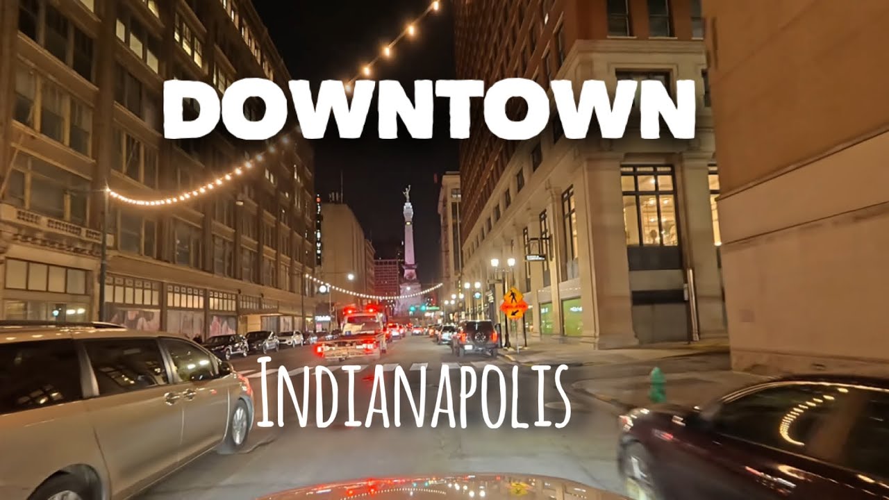 4K Downtown Indianapolis | Monument Circle | DJI Osmo Action 6 Super Night Mode | February 2026