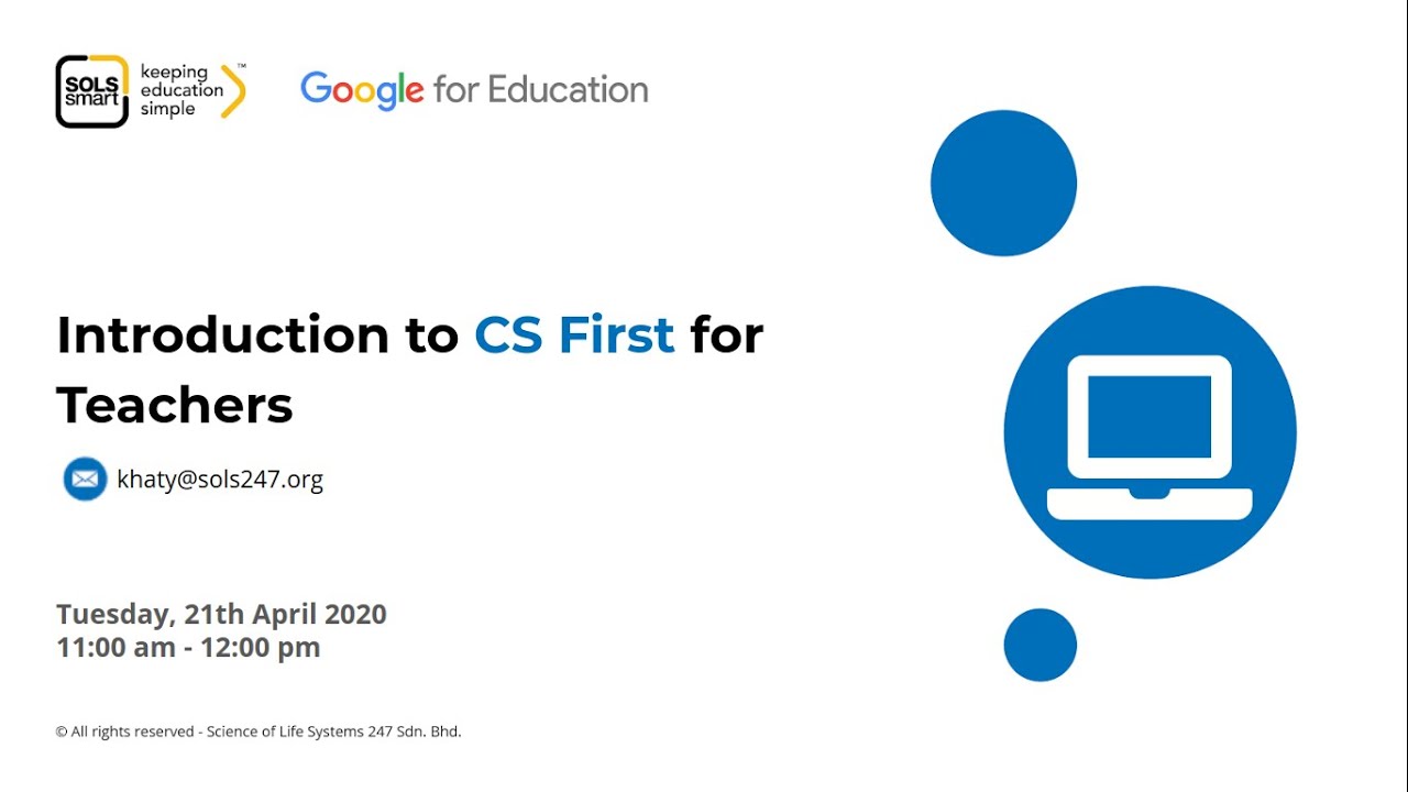 Introduction to CS First for Teachers Tutorial