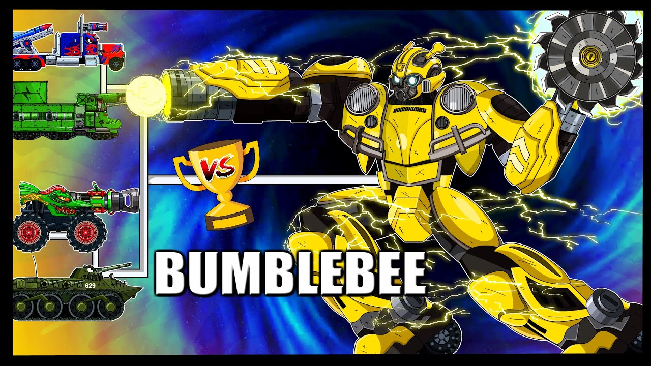 Transformers Tank: Robot Bumblebee, Container, Monster Truck- Мультики про танки| Arena Tank Cartoon