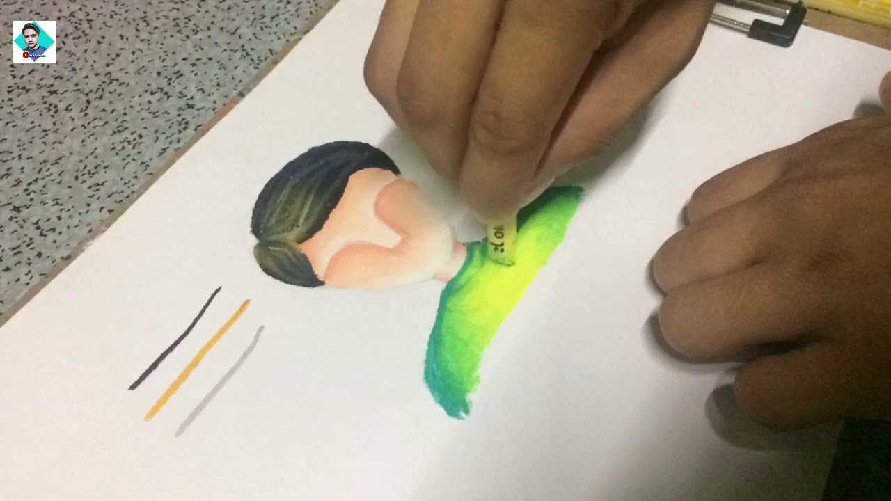 PAANO MAGBLEND NG KULAY GAMIT ANG OIL PASTEL SA POSTER MAKING | Paano Kulayan ang tao ng malinis
