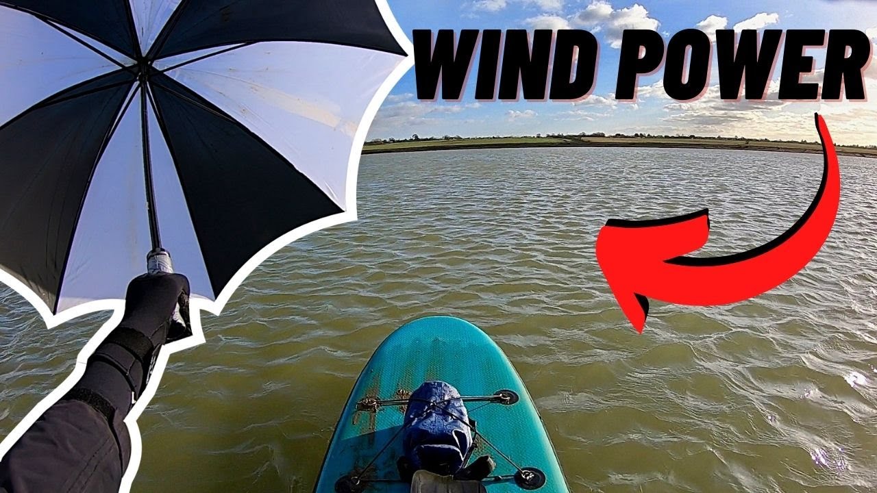 Can you use an UMBRELLA to sail a SUP across the sea? High Winds SUP sailing, Storm Eunice is coming
