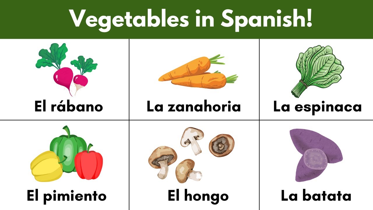 24 Vegetable Names in Spanish | Las verduras | Vegetables Vocabulary in Spanish!😊🇪🇸