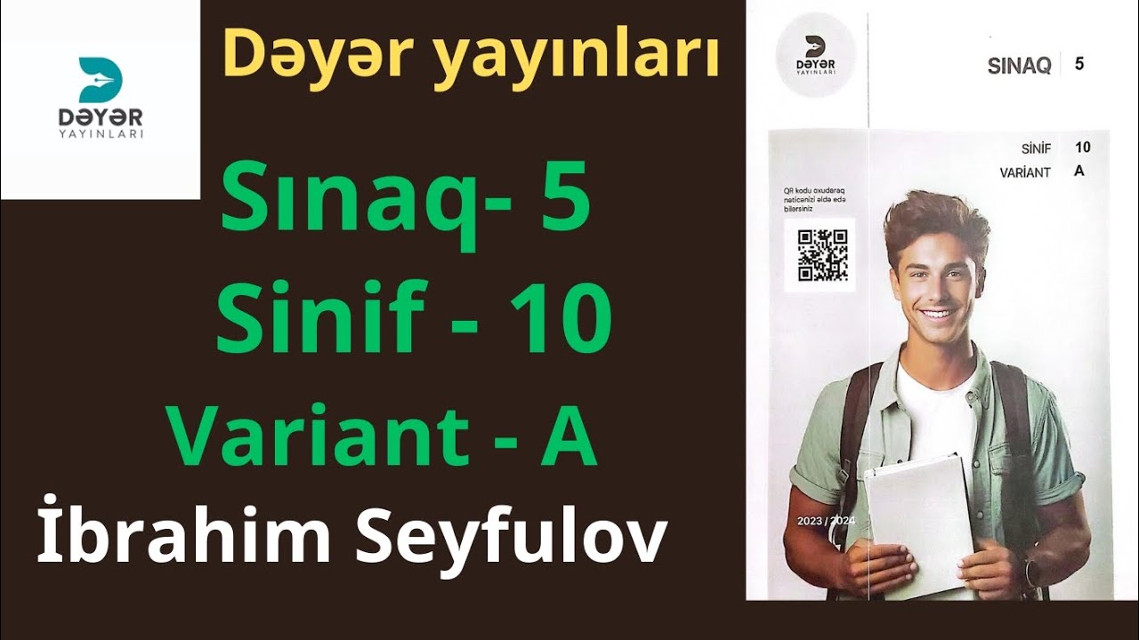 Dəyər. Sınaq 5. Riyaziyyat . Sinif 10. 18.02.2024 #dəyəryayınları #sınaq5 #buraxılış