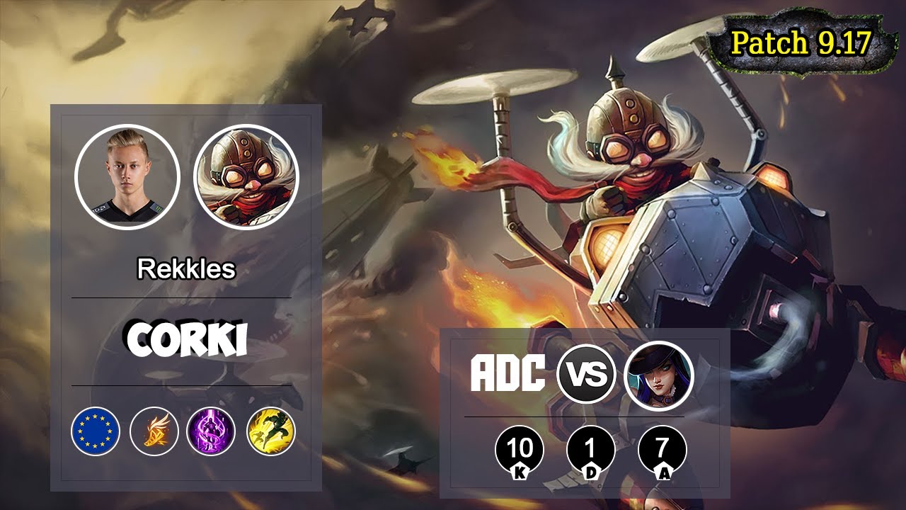 REKKLES Corki ADC  VS Caitlyn| LOL | S9 EUW Challenger - Full Gameplay