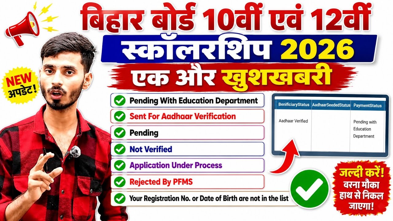 बिहार बोर्ड 10वीं एवं 12वीं स्कॉलरशिप 2026 वालों के खुशखबरी | Bihar Board Matric Scholarship 2026
