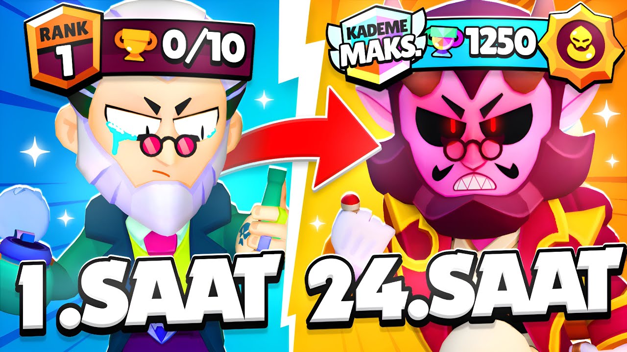 24 SAAT BOYUNCA BYRON OYNADIM! KAÇ KUPA KASTIM? Brawl Stars