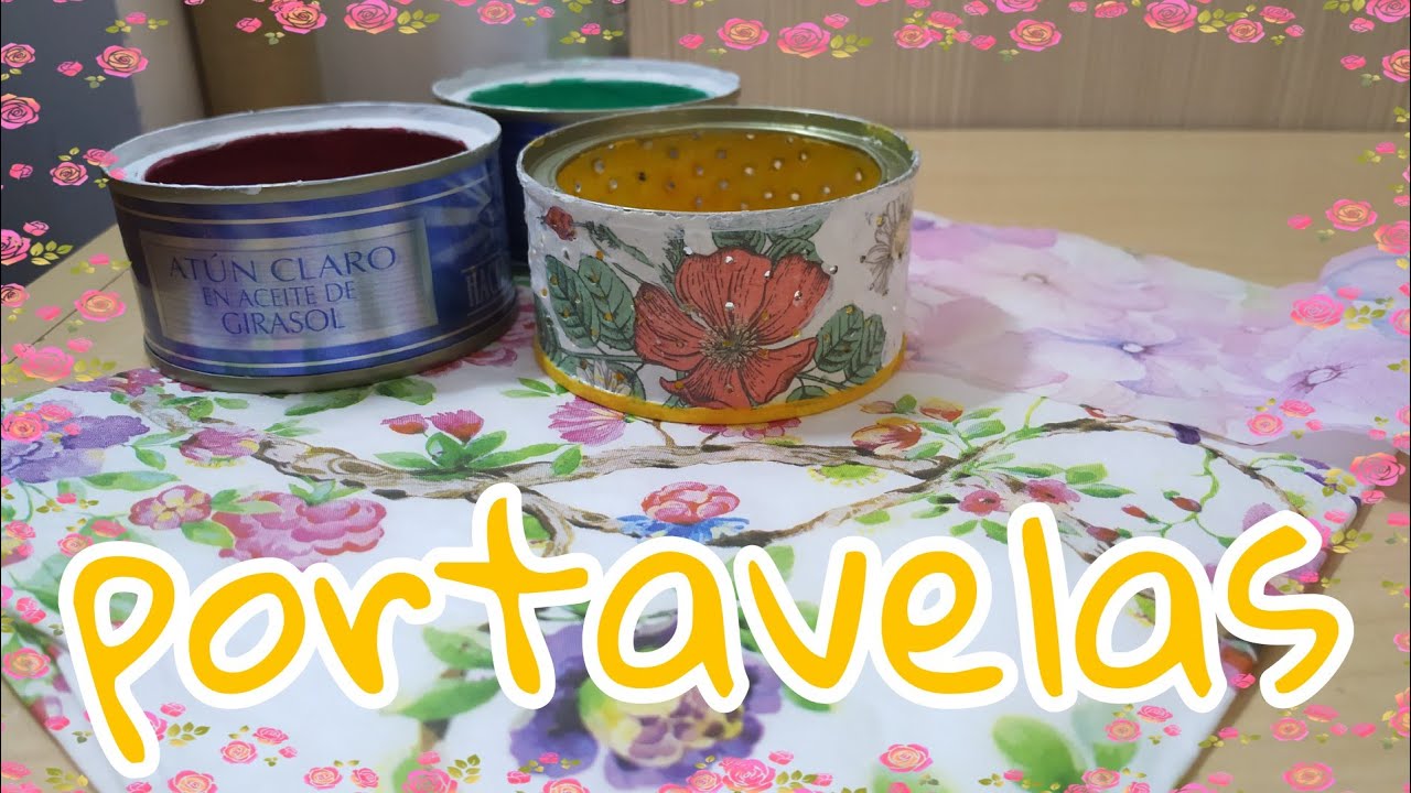 #recicla tus latas de atún con esta idea #decoupage.haz unos portavelas preciosos✨