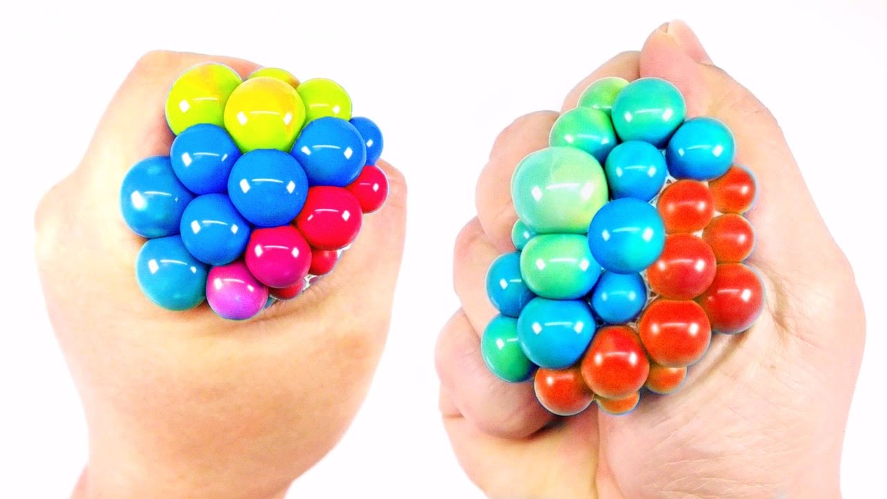 Making Rainbow Squishy Stress Balls ! Slime Stress Ball l Satisfying Slime Video