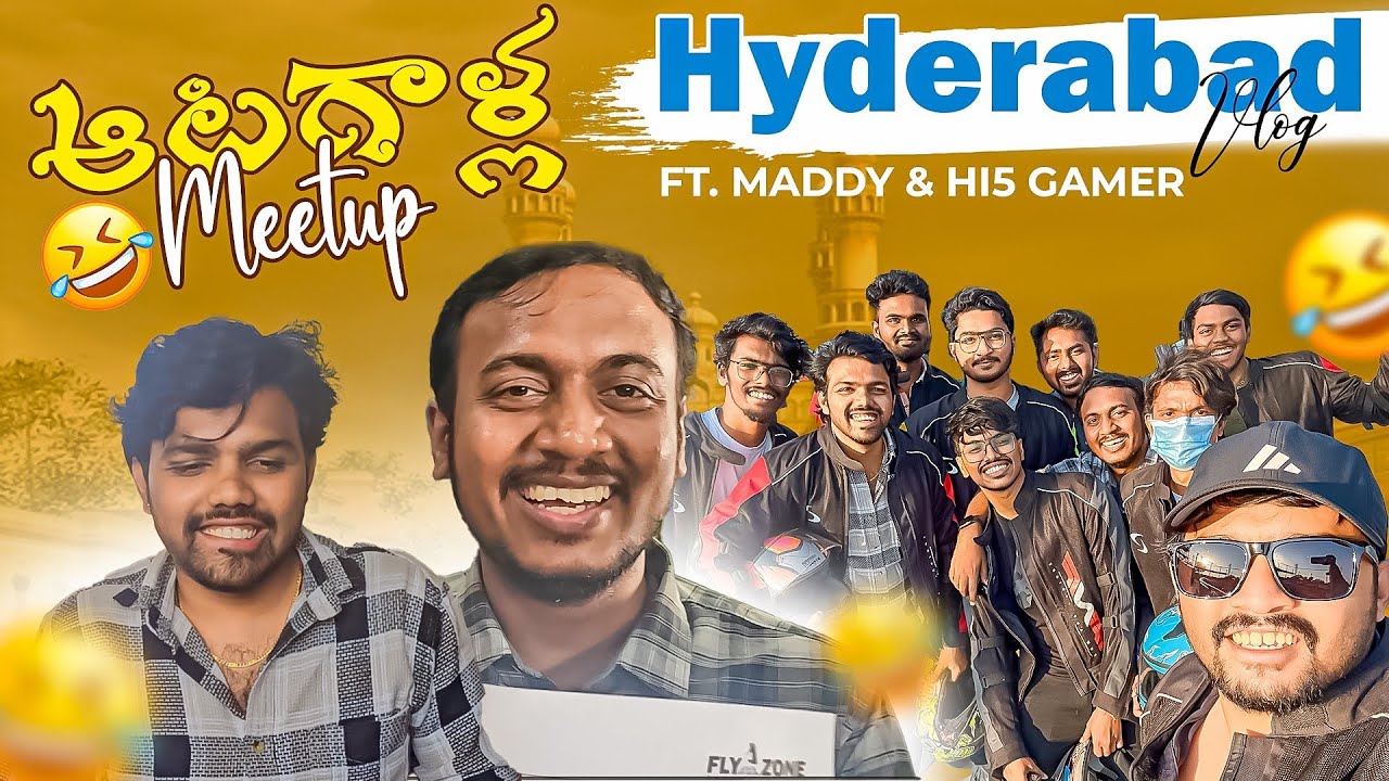 Hyderabad Vlog Atagalla meetup 🤣 Ft. @MaddyTeluguGamer  & @Hi5GAMER