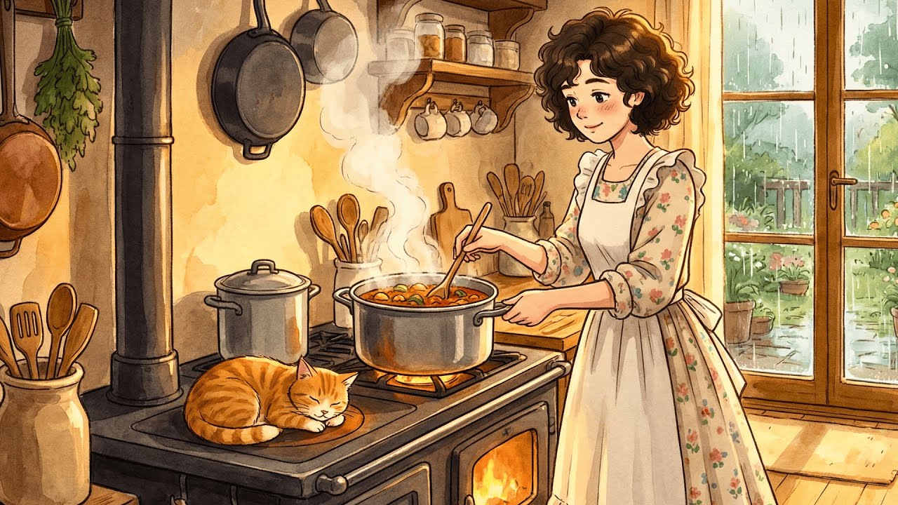 A Cozy Day in the Kitchen 🍳 | Gentle Cooking ASMR | Ghibli Style ASMR