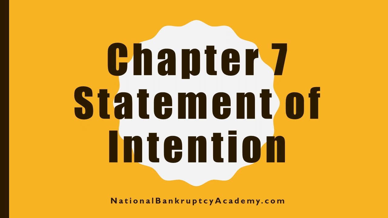 Chapter 7 Statement of Intention Preview, Official Bankruptcy Form 108