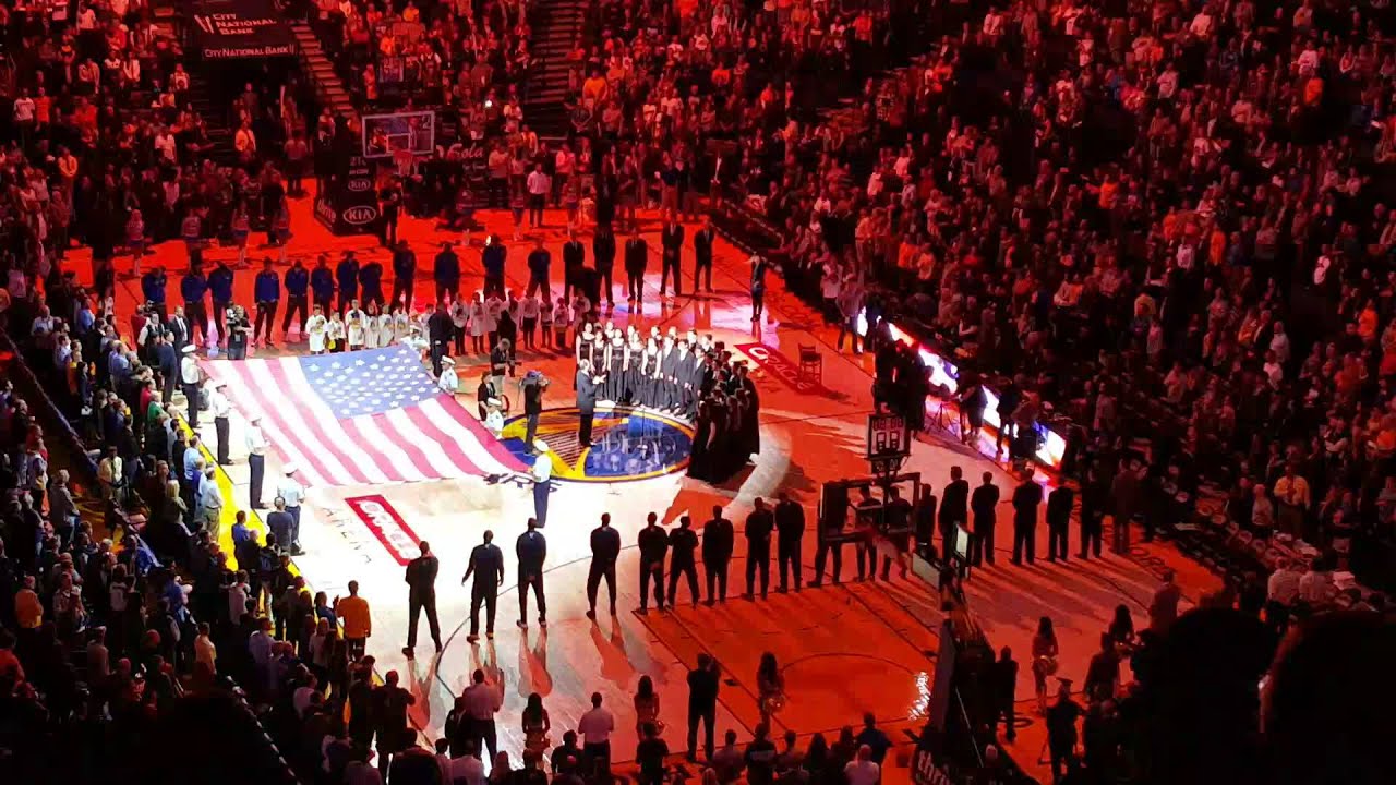 College Park High School Concert Choir  singing the National Anthem at the Warriors Game 11-2-2015