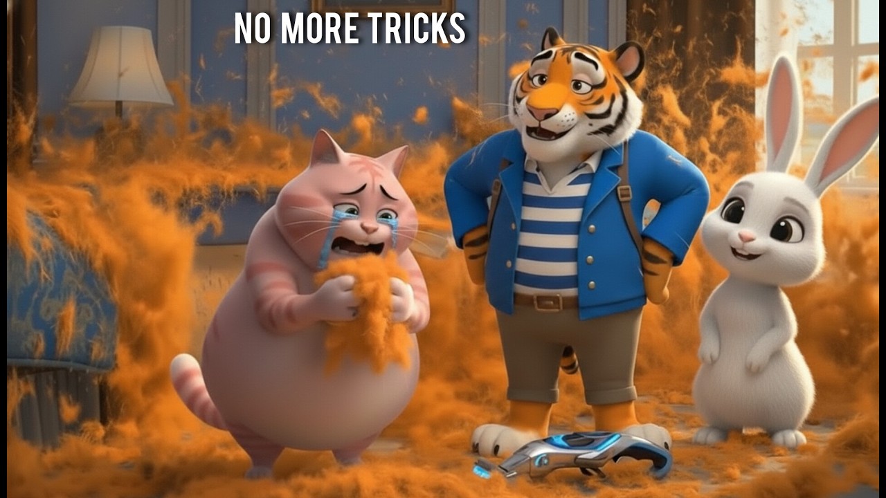 The Clever Cat and the Smart Tiger | kitten story | Rabbit | meow | fuzzpurr