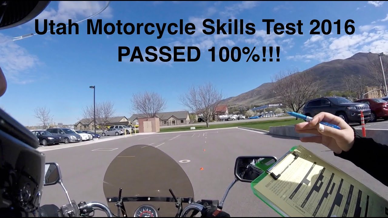 Utah Motorcycle Skills Test PASSED 100%! POV GoPro