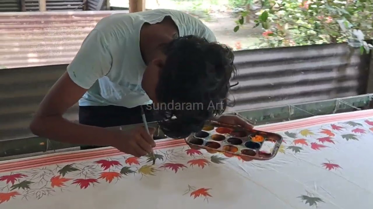 How to learn easy steps tutorial 🤔 How to learn secret drawing tutorial on saree  🤫 | Sundaram Art