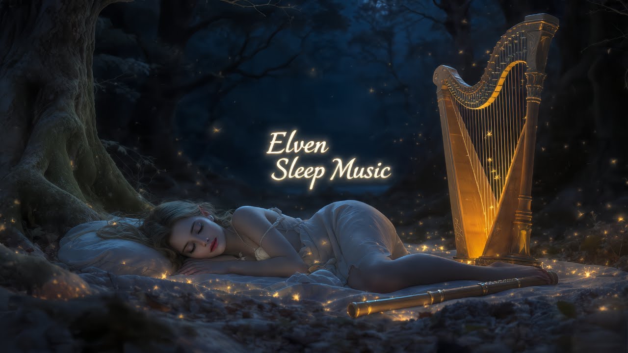 Peaceful Elven Lullaby for Restful Sleep - Dreamy Strings & Warm Flute in the Night Forest (24 min)