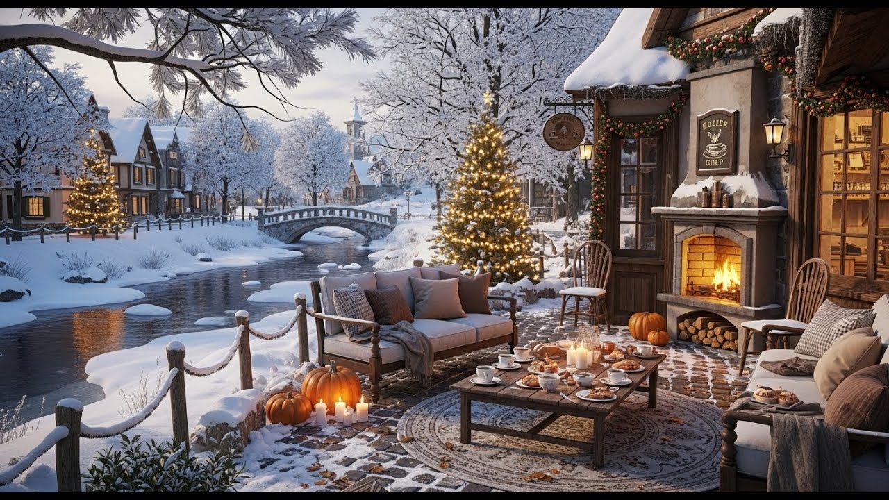 Smooth Jazz Cafe ❄ Cozy Winter Coffee Shop Ambience for Relaxing Productivity