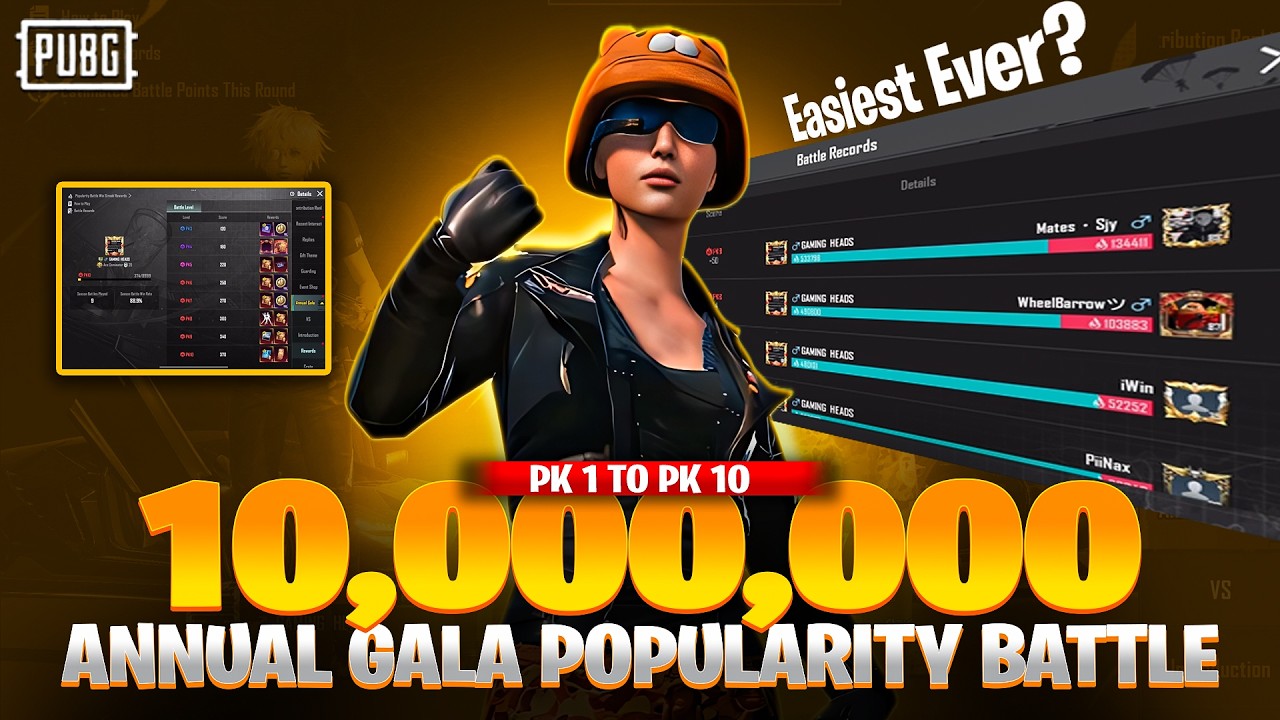 PUBG Mobile Easiest PK1 To PK10 Ever | Annual Gala Popularity Battle PK1 To PK10 Journey