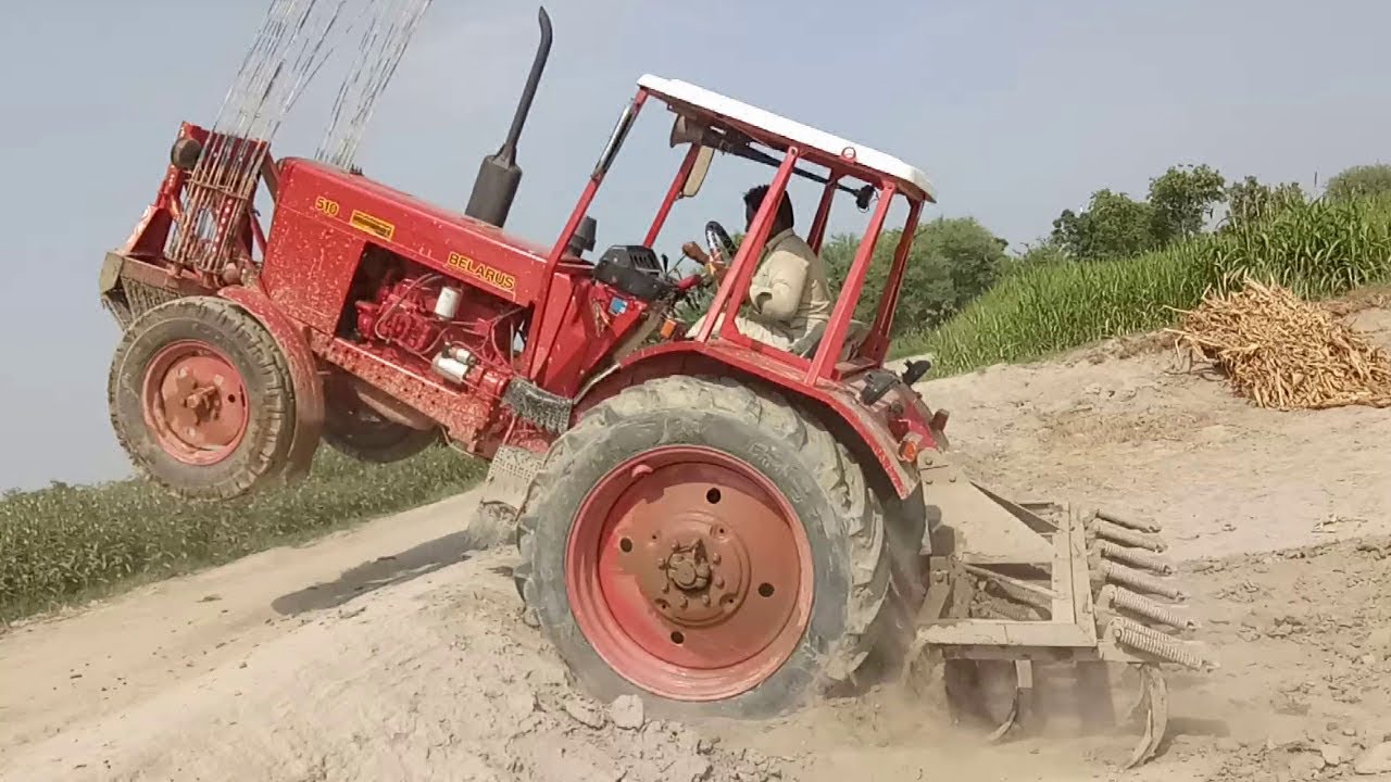 Model 2017 Belarus 510 tractor chadhai chalne ki bahuthi driver koshish kar rahahai
