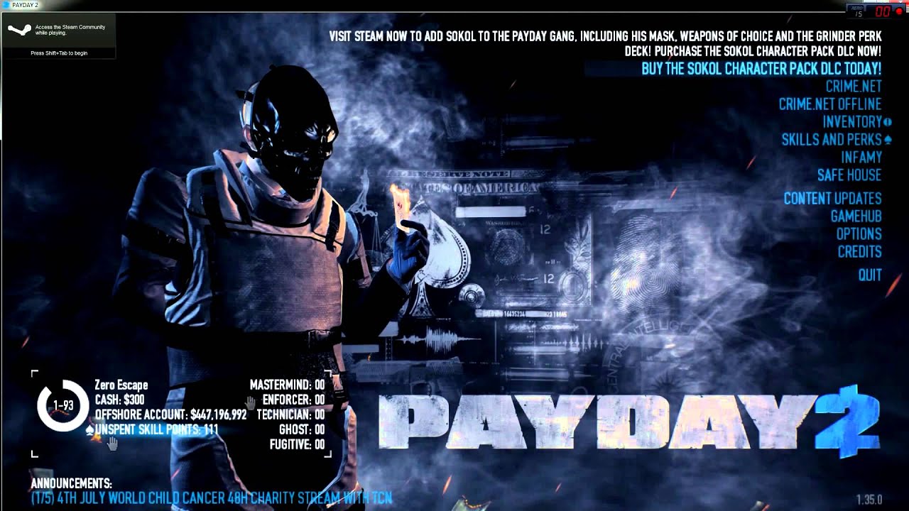 How to hack Payday 2 v1.35.0 on PC *7/9/15*