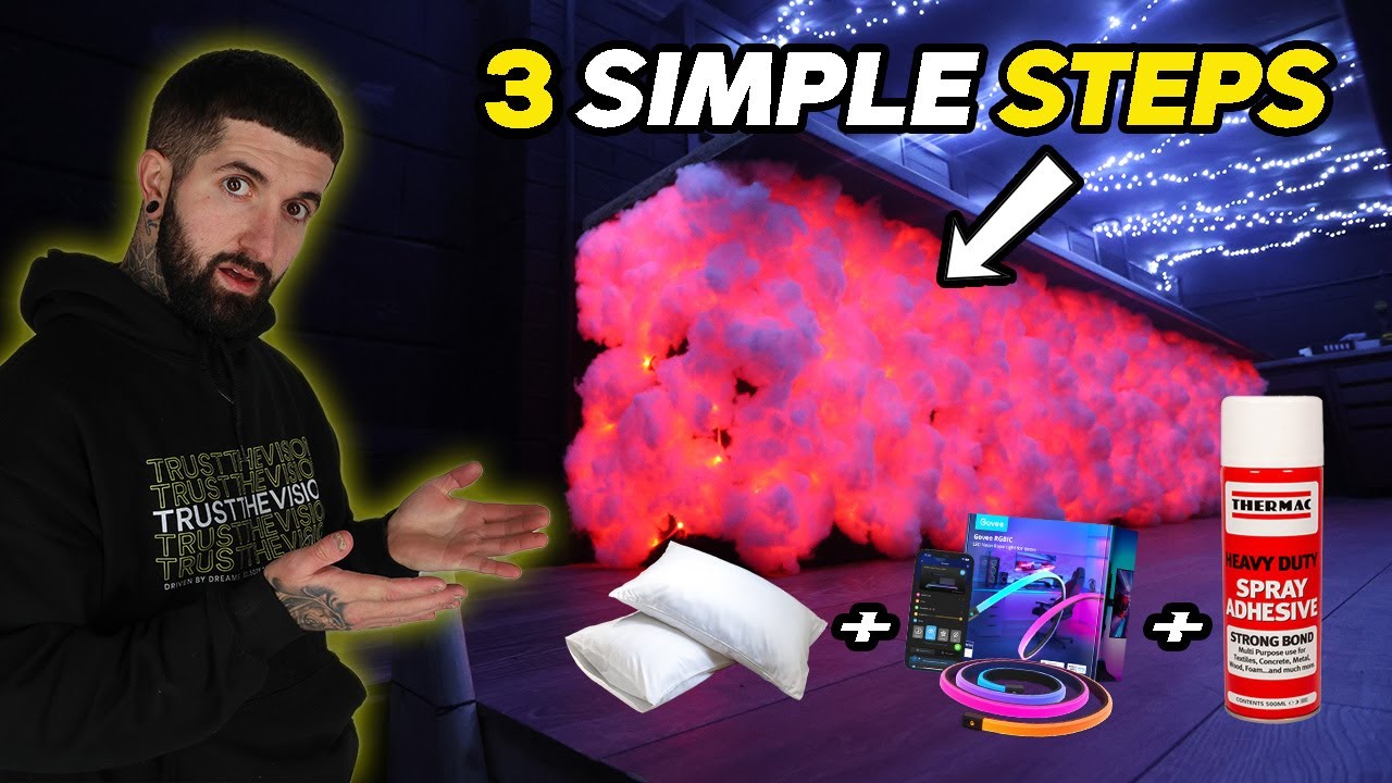 BUILD A LED CLOUD WALL TUTORIAL ON A BUDGET - 3 EASY STEPS - AMAZING RESULTS!