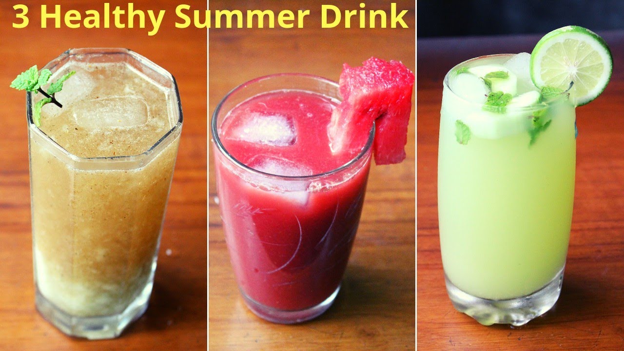 3 Healthy & Refreshing Summer Drinks | Ritu's kitchen