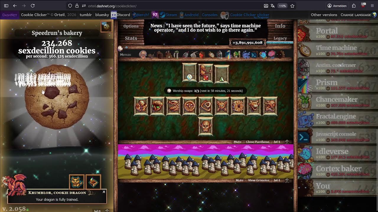 Speedrunning Cookie Clicker Endgame(Comp rules)-Day3