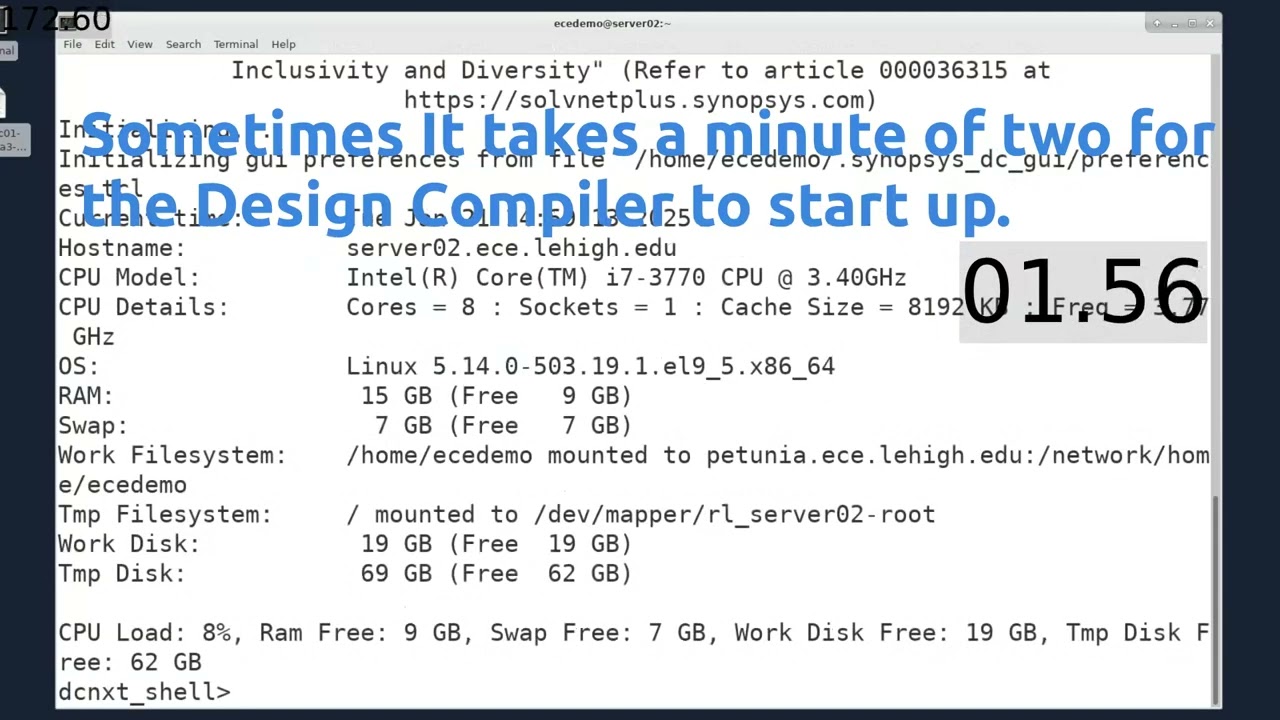 01-25-2025 Starting The Synopsys Design Compiler