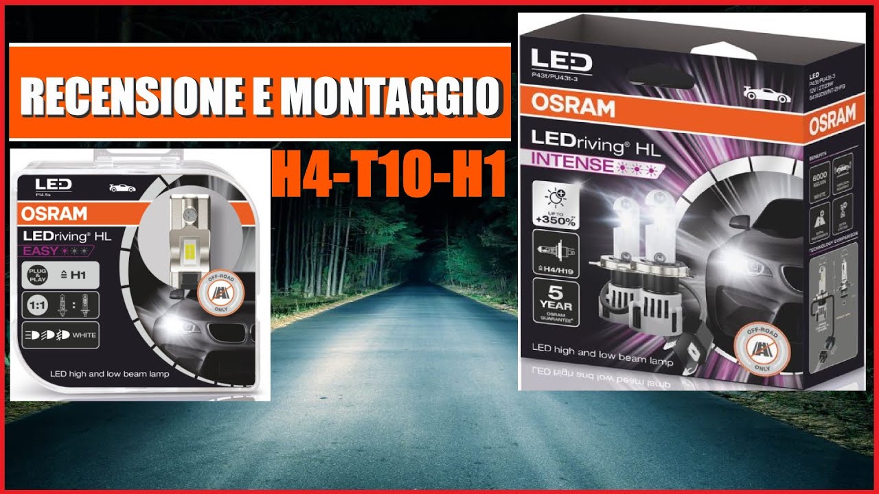 OSRAM LEDriving Gen2 H4 Intense H1 Easy T10 W5W recensione montaggio lampade led Honda Civic - HR-V