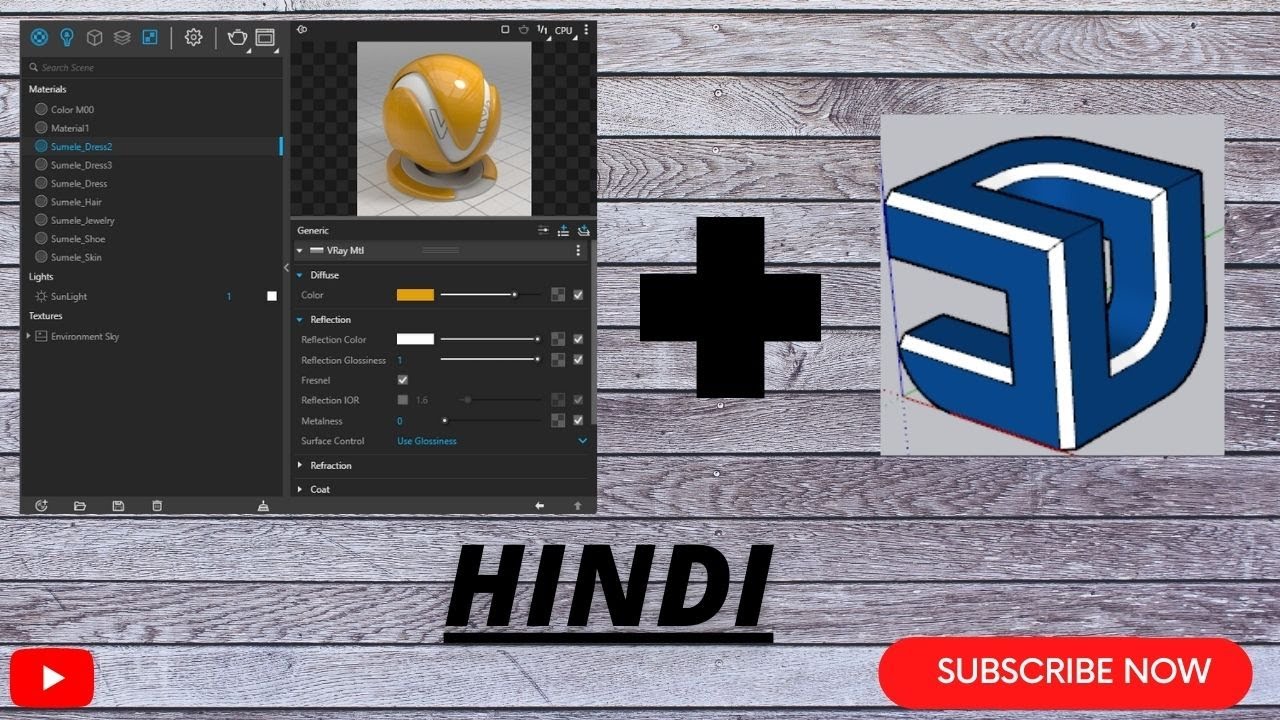 V-Ray for SketchUp: V-Ray Materials || Material Setting || Generate New material in V-Ray
