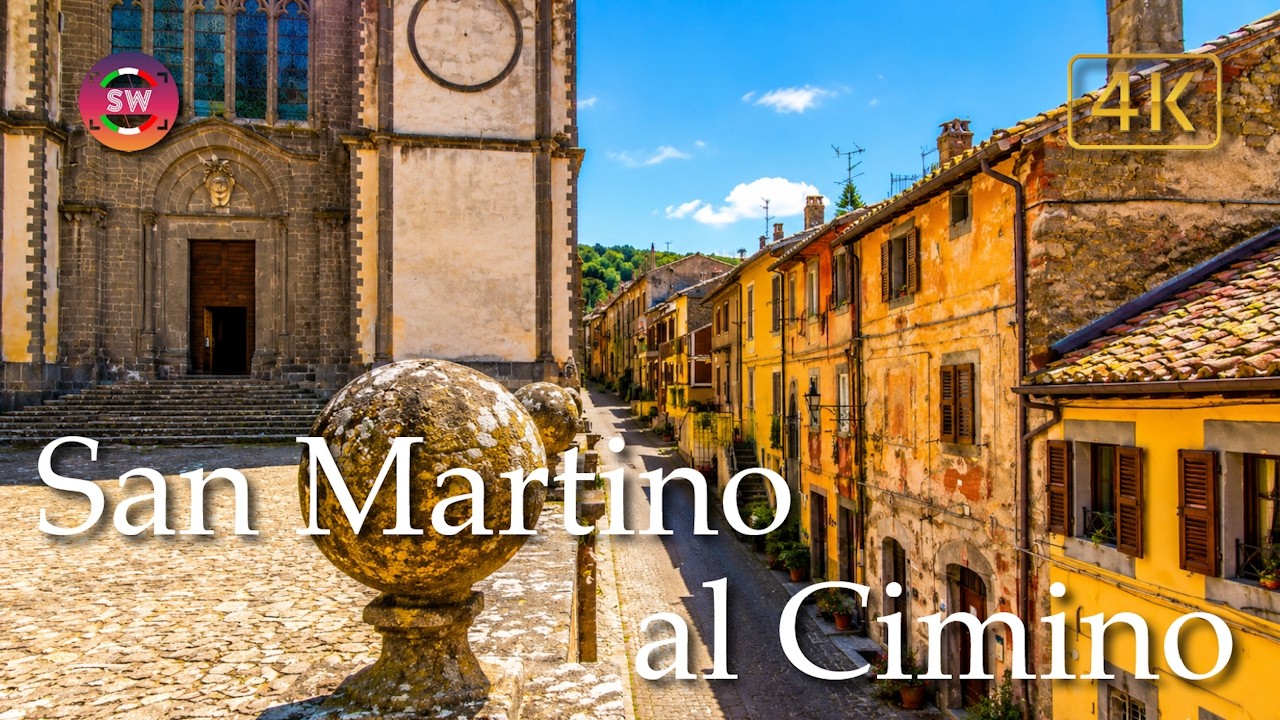 San Martino al Cimino (Lazio), Italy【Walking Tour】Historical info - 4K