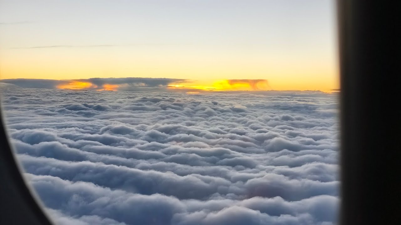 BEAUTIFUL SUNRISE VIEW FROM THE PLANE #travel #jejuisland