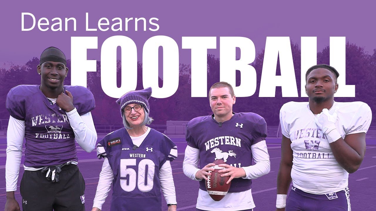 Dean Donna Kotsopoulos learns about football
