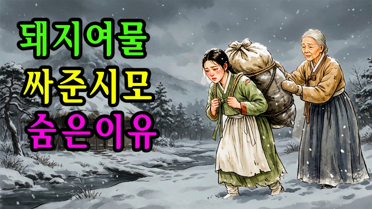 굶어죽어가는 친정에 가는 며느리에게 돼지 여물 싸주는 지혜로운 시어머  야담 옛날이야기 설화 민담 오디오북 조선야담