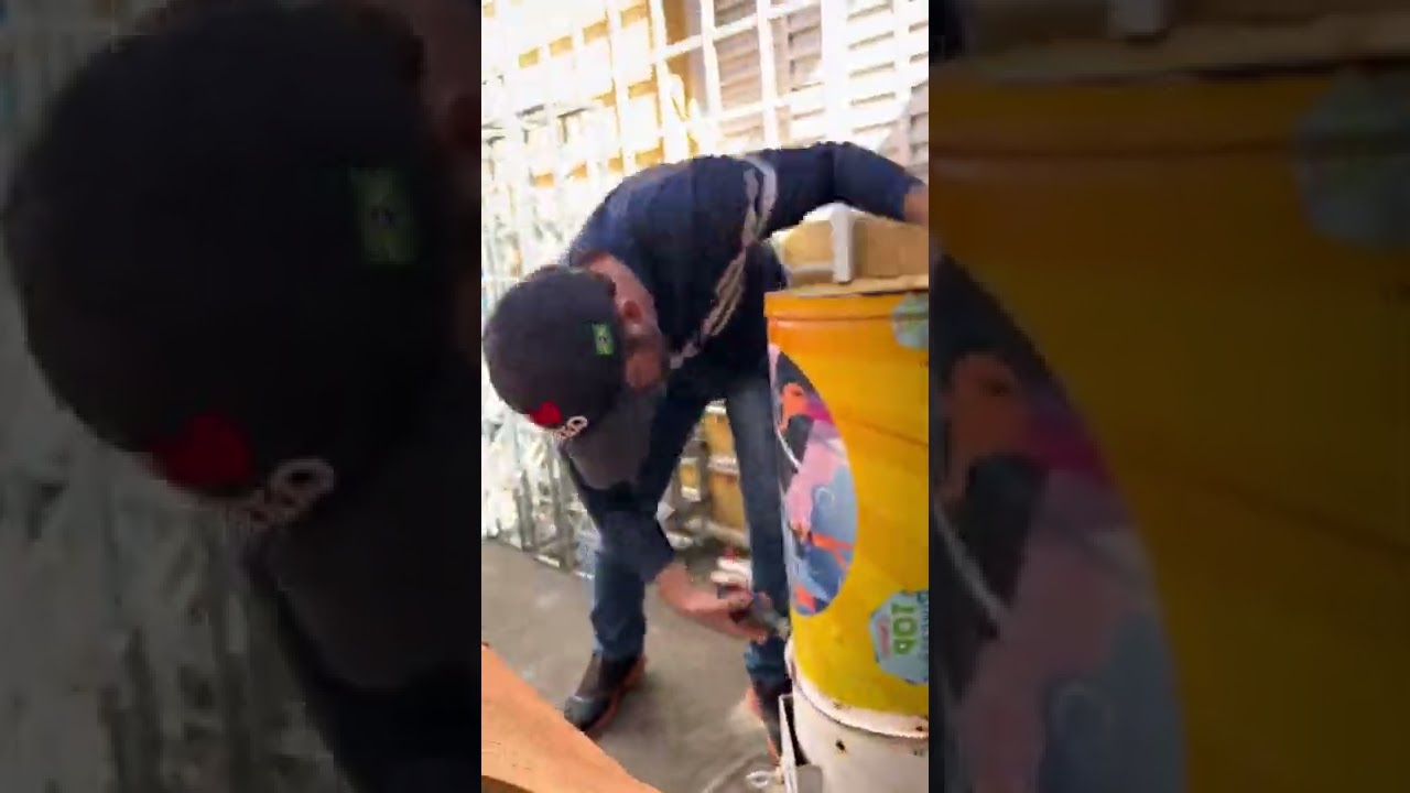 Deu ruim com o canhão de espuma quando ia começar a festa!