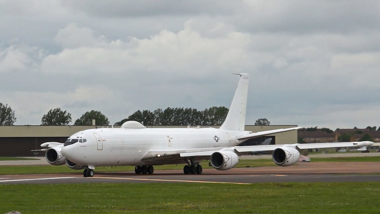 Boeing E-6B Mercury Boeing 707-300 US NAVY departure on Monday RIAT 2012 AirShow