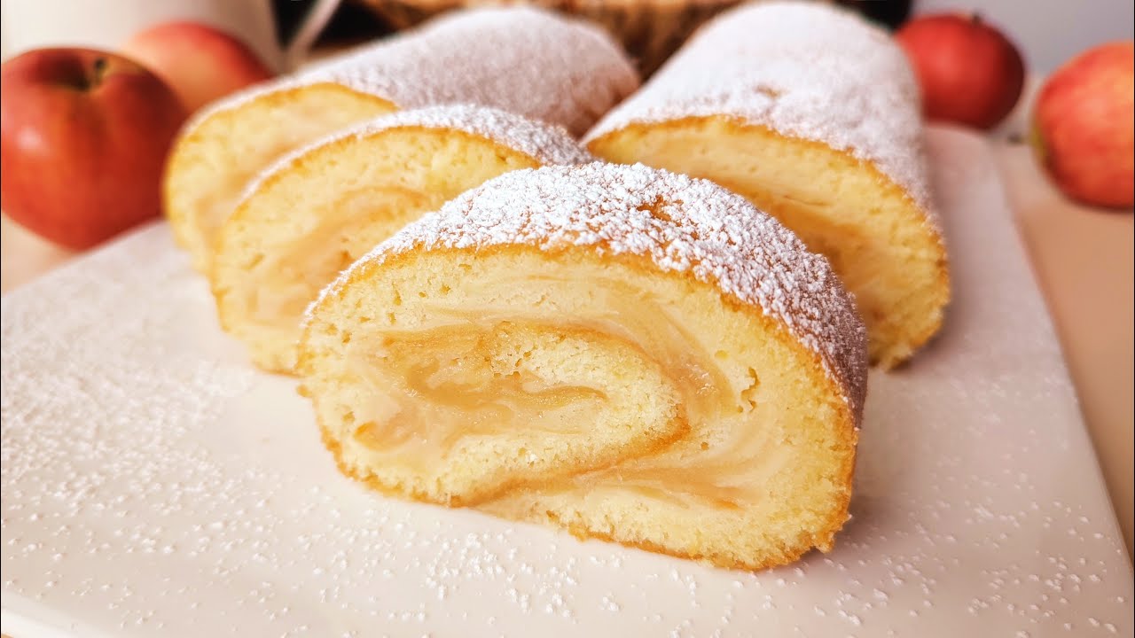 Яблочный рулет очень БЫСТРО