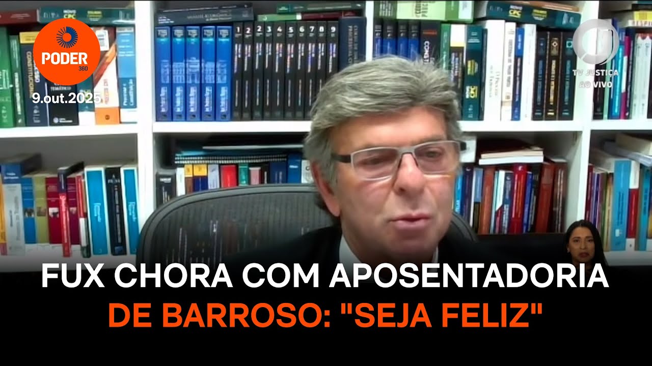 Fux chora ao falar de aposentadoria de Barroso: 
