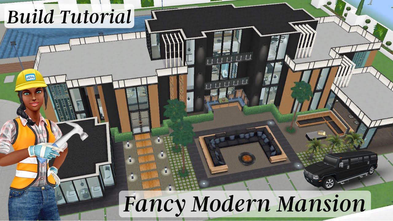 Sims Freeplay || Fancy Modern Mansion Live Build 🛠🖤✨ (A Christmas Warming: Christmas 2021 Quest)
