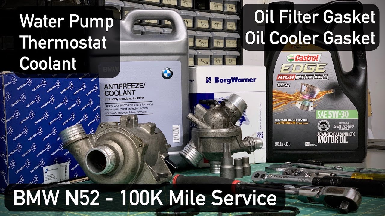 BMW Z4 N52 - Water Pump, Thermostat, Oil Filter & Cooler Gasket - 100K Mile Service Overview