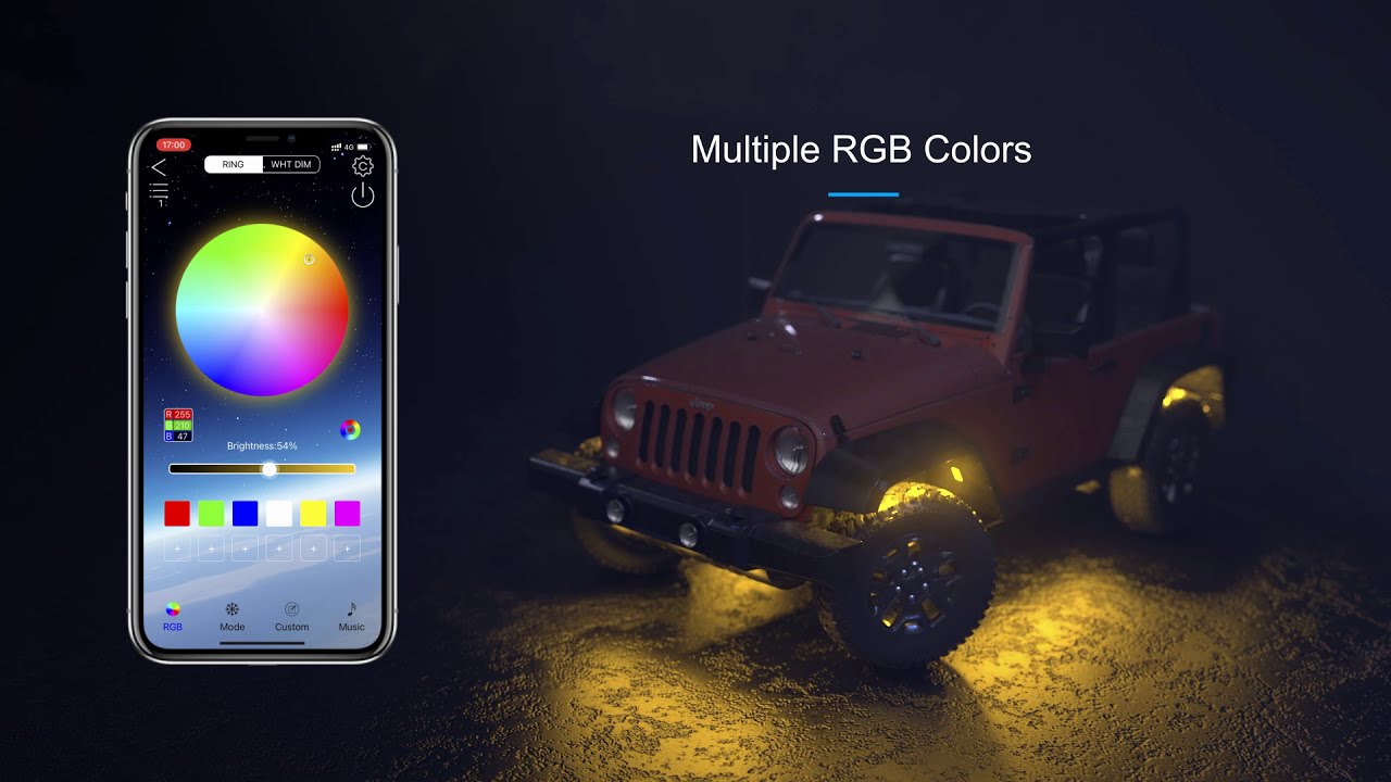 Ustellar App Control RGB Car Rock Lights