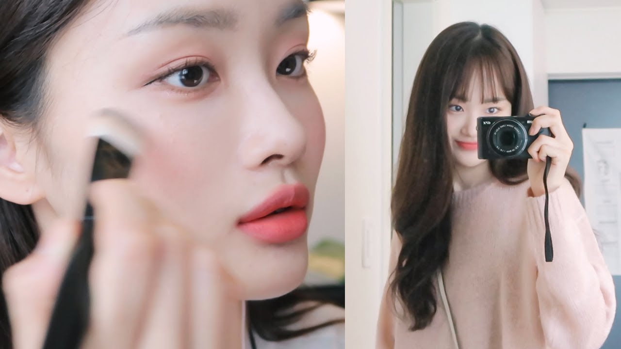 (eng)GRWM🏄‍♀️Давайте подготовимся вместе с макияжем и укладкой в ​​пастельных тонах🍑