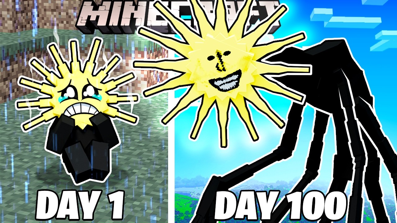 I Survived 100 Days as SUNMAN in Minecraft!