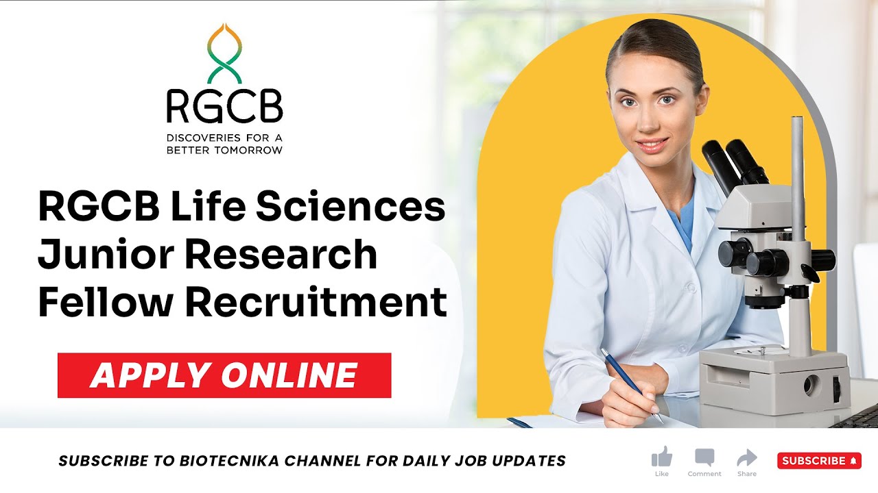 Latest Msc Recruitment 2022 - RGCB Life Sciences Job - Check Details Now