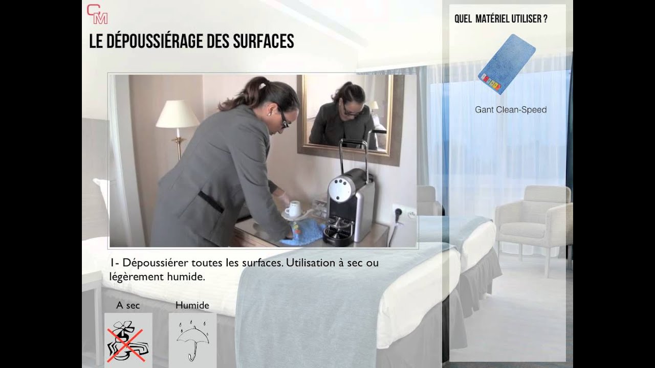 Nettoyage d'une chambre   - Hôtel 4 étoiles